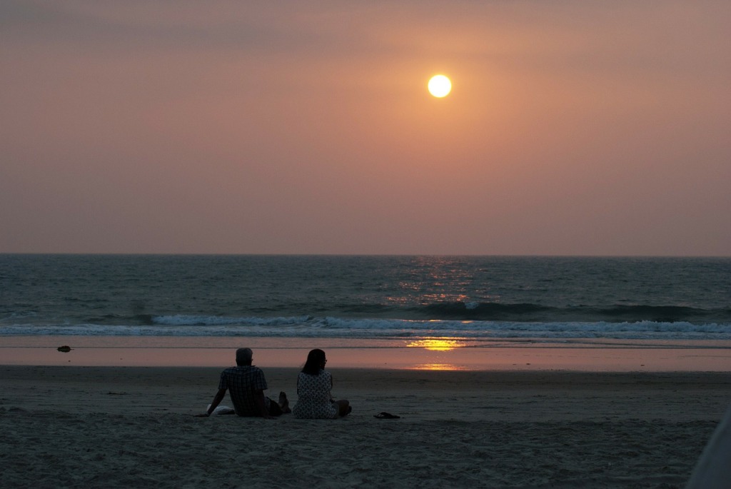 sunset at goa beach