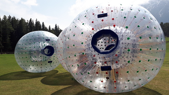 zorbing in Baisaran in Pahalgam