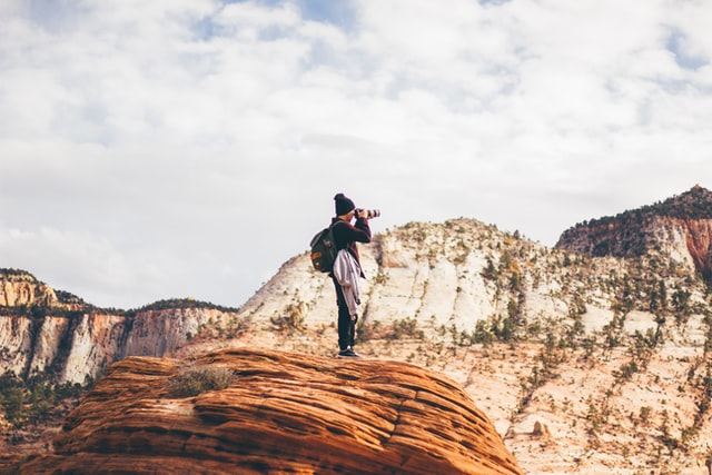 hiking with camera