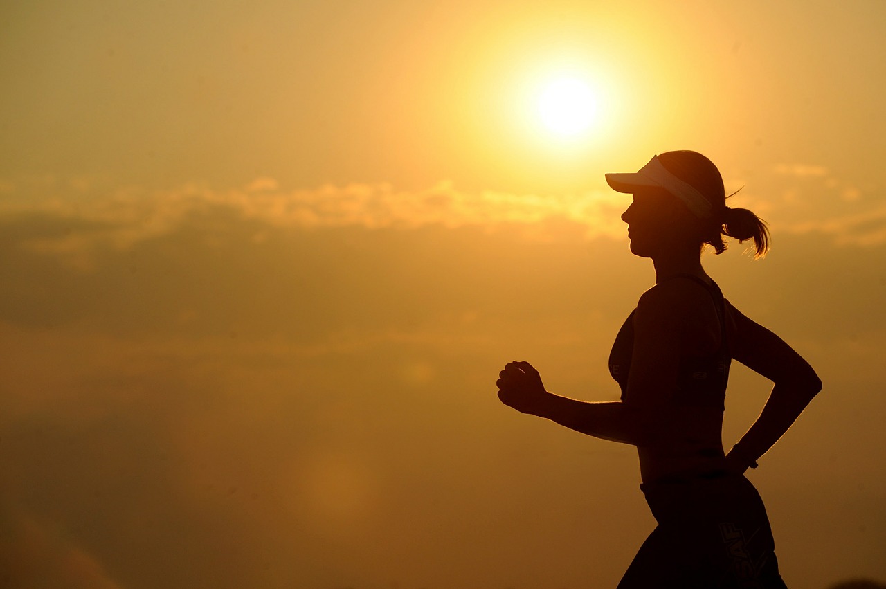 Women running in the dawn