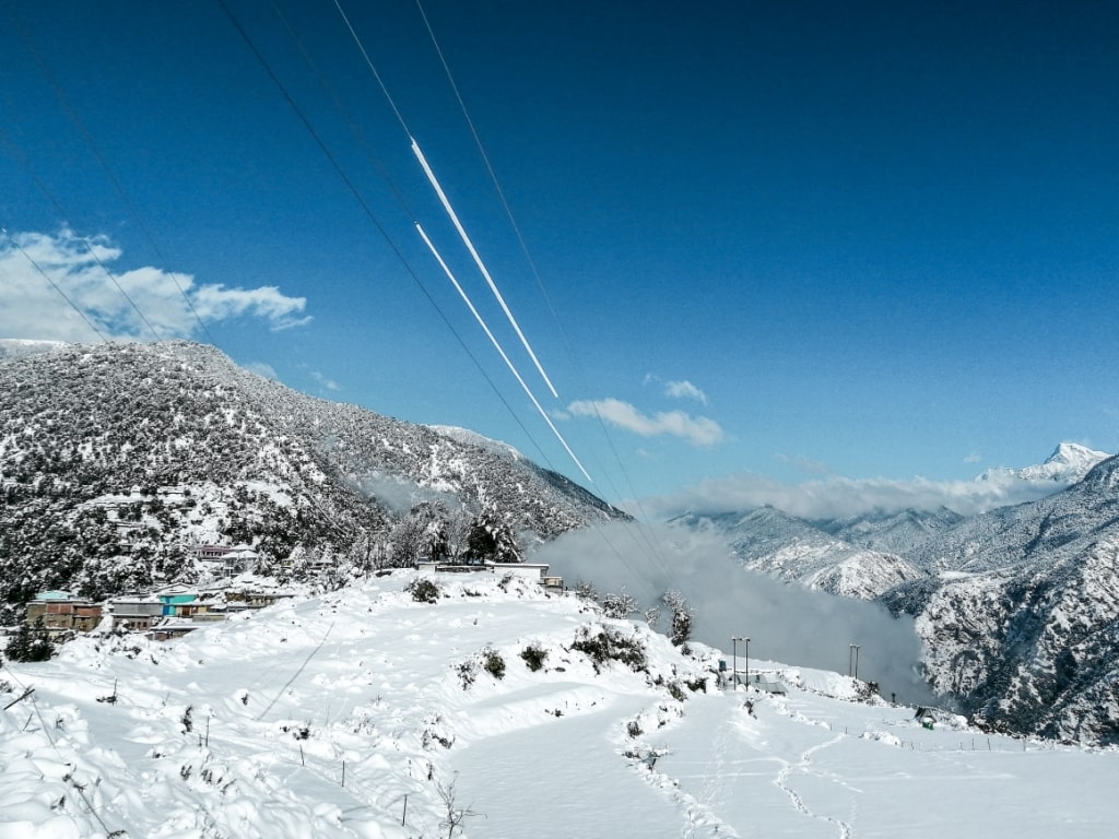 lohajung village covered in snow