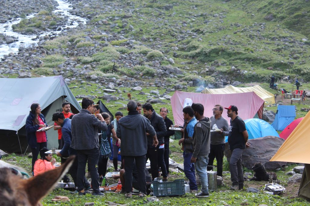 chika campsite in hampta pass trek