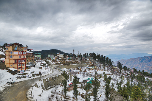 Kufri valley Shimla covered in Snow