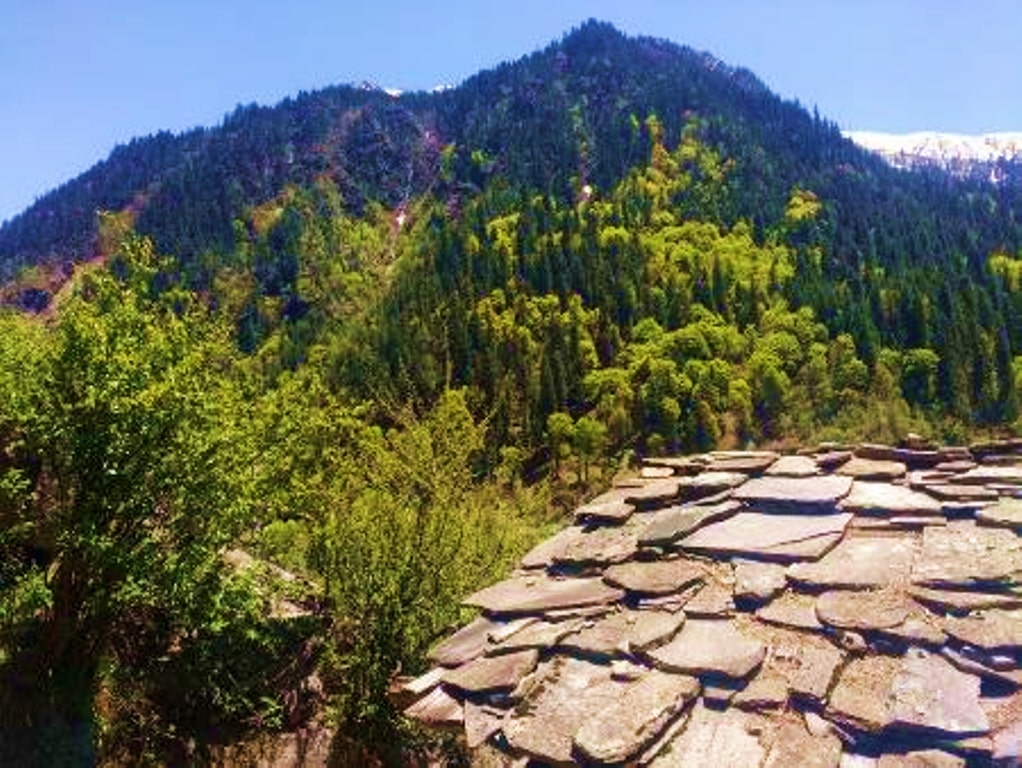 stone tiled house enroute har ki dun trek