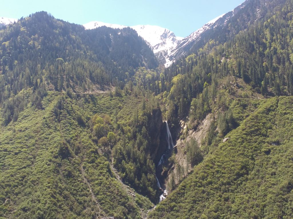waterfall in mountains
