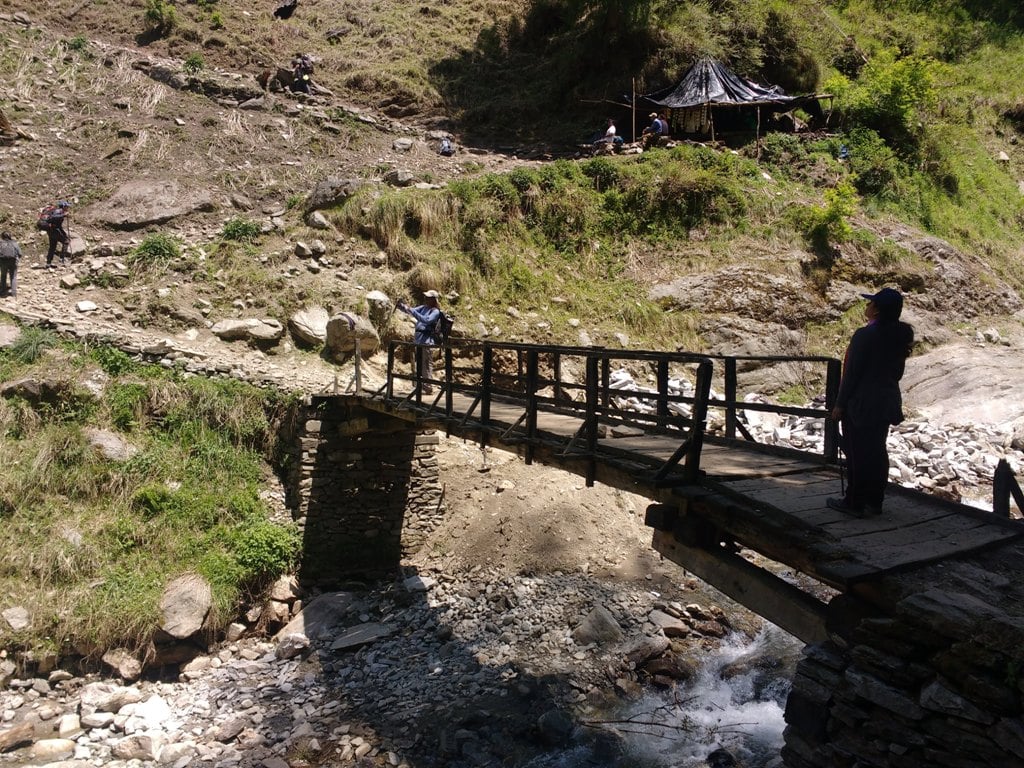 bridge with tea stall on top