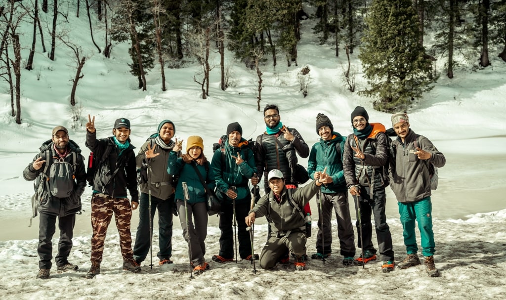 group of fellow trekkers at juda ka talab